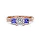 1 - Michele 2.42 ctw (6.50 mm) IGI Certified 3 Stone Princess Cut Lab Grown Diamond (VS1/F) and Tanzanite Twisted Vine Engagement Ring 