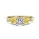 1 - Michele 2.62 ctw (6.50 mm) IGI Certified 3 Stone Princess Cut Lab Grown Diamond (VS1/F) and Yellow Sapphire Twisted Vine Engagement Ring 