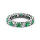 2 - Lucida 3.80 ctw (3.80 mm) Round Emerald and Natural Diamond Eternity Band 