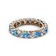 2 - Lucida 3.80 ctw (3.80 mm) Round Blue Topaz and Natural Diamond Eternity Band 