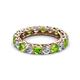 2 - Lucida 4.31 ctw (3.80 mm) Round Peridot and Natural Diamond Eternity Band 