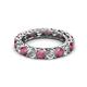 2 - Lucida 4.31 ctw (3.80 mm) Round Rhodolite Garnet and Natural Diamond Eternity Band 