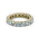 2 - Lucida 3.80 ctw (3.80 mm) Round Aquamarine and Natural Diamond Eternity Band 