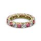 2 - Lucida 4.31 ctw (3.80 mm) Round Rhodolite Garnet and Natural Diamond Eternity Band 