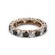 2 - Lucida 4.10 ctw (3.80 mm) Round Black Diamond and Natural Diamond Eternity Band 