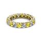 2 - Lucida 4.10 ctw (3.80 mm) Round Yellow Sapphire and Natural Diamond Eternity Band 
