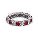 2 - Lucida 4.10 ctw (3.80 mm) Round Ruby and Natural Diamond Eternity Band 