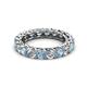 2 - Lucida 3.80 ctw (3.80 mm) Round Aquamarine and Natural Diamond Eternity Band 