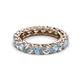 2 - Lucida 3.80 ctw (3.80 mm) Round Aquamarine and Natural Diamond Eternity Band 