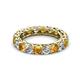 2 - Lucida 3.80 ctw (3.80 mm) Round Citrine and Natural Diamond Eternity Band 