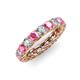 3 - Lucida 3.80 ctw (3.80 mm) Round Pink Tourmaline and Natural Diamond Eternity Band 
