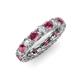 3 - Lucida 4.31 ctw (3.80 mm) Round Rhodolite Garnet and Natural Diamond Eternity Band 