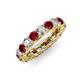 3 - Lucida 4.10 ctw (3.80 mm) Round Ruby and Natural Diamond Eternity Band 