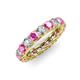 3 - Lucida 4.10 ctw (3.80 mm) Round Pink Sapphire and Natural Diamond Eternity Band 