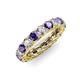 3 - Lucida 3.80 ctw (3.80 mm) Round Iolite and Natural Diamond Eternity Band 