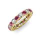 3 - Lucida 4.31 ctw (3.80 mm) Round Rhodolite Garnet and Natural Diamond Eternity Band 
