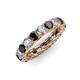 3 - Lucida 4.10 ctw (3.80 mm) Round Black Diamond and Natural Diamond Eternity Band 