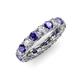 3 - Lucida 3.80 ctw (3.80 mm) Round Iolite and Natural Diamond Eternity Band 