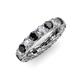3 - Lucida 4.10 ctw (3.80 mm) Round Black Diamond and Natural Diamond Eternity Band 