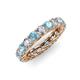 3 - Lucida 3.80 ctw (3.80 mm) Round Aquamarine and Natural Diamond Eternity Band 
