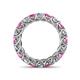 4 - Lucida 4.10 ctw (3.80 mm) Round Pink Sapphire and Natural Diamond Eternity Band 