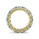 4 - Lucida 3.80 ctw (3.80 mm) Round Blue Topaz and Natural Diamond Eternity Band 