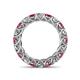 4 - Lucida 4.31 ctw (3.80 mm) Round Rhodolite Garnet and Natural Diamond Eternity Band 