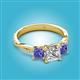2 - Michele 2.20 ctw (6.50 mm) GIA Certified 3 Stone Princess Cut Natural Diamond (SI/G) and Tanzanite Twisted Vine Engagement Ring 