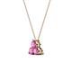 3 - Emma 0.51 ctw (3.00 mm) Round Pink Sapphire Three Stone Pendant 