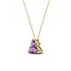3 - Emma 0.24 ctw (3.00 mm) Round Amethyst Three Stone Pendant 