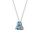 3 - Emma 0.27 ctw (3.00 mm) Round Blue Topaz Three Stone Pendant 