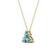 3 - Emma 0.27 ctw (3.00 mm) Round Blue Topaz Three Stone Pendant 
