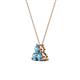 3 - Emma 0.27 ctw (3.00 mm) Round Blue Topaz Three Stone Pendant 