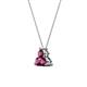 3 - Emma 0.35 ctw (3.00 mm) Round Rhodolite Garnet Three Stone Pendant 