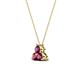 3 - Emma 0.35 ctw (3.00 mm) Round Rhodolite Garnet Three Stone Pendant 