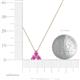 5 - Emma 0.51 ctw (3.00 mm) Round Pink Sapphire Three Stone Pendant 