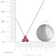 5 - Emma 0.24 ctw (3.00 mm) Round Pink Tourmaline Three Stone Pendant 