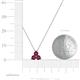 5 - Emma 0.35 ctw (3.00 mm) Round Rhodolite Garnet Three Stone Pendant 