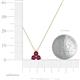 5 - Emma 0.35 ctw (3.00 mm) Round Rhodolite Garnet Three Stone Pendant 