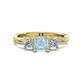 1 - Michele 1.60 ctw (5.50 mm) 3 Stone Princess Cut Aquamarine and Lab Grown Diamond Twisted Vine Engagement Ring 