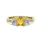 3 - Michele 1.60 ctw (5.50 mm) 3 Stone Princess Cut Citrine and Lab Grown Diamond Twisted Vine Engagement Ring 