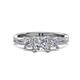 1 - Michele 1.78 ctw (5.50 mm) 3 Stone Princess Cut Moissanite and Natural Diamond Twisted Vine Engagement Ring 