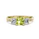 1 - Michele 2.41 ctw (6.50 mm) 3 Stone Princess Cut Peridot and Lab Grown Diamond Twisted Vine Engagement Ring 