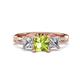 1 - Michele 2.41 ctw (6.50 mm) 3 Stone Princess Cut Peridot and Lab Grown Diamond Twisted Vine Engagement Ring 