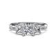 1 - Michele 2.36 ctw (6.50 mm) 3 Stone Princess Cut Moissanite and Lab Grown Diamond Twisted Vine Engagement Ring 