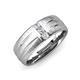 4 - LeBron Round Natural @Stone1 with Brushed and Polished Finish Three Stone Men's Wedding Band (8 mm) 