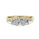 2 - Michele 2.36 ctw (6.50 mm) 3 Stone Princess Cut Moissanite and Lab Grown Diamond Twisted Vine Engagement Ring 