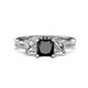2 - Michele 2.36 ctw (6.50 mm) 3 Stone Princess Cut Black Diamond and Lab Grown Diamond Twisted Vine Engagement Ring 