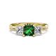 2 - Michele 2.11 ctw (6.50 mm) 3 Stone Princess Cut Lab Created Emerald and Lab Grown Diamond Twisted Vine Engagement Ring 