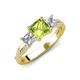 3 - Michele 2.41 ctw (6.50 mm) 3 Stone Princess Cut Peridot and Lab Grown Diamond Twisted Vine Engagement Ring 